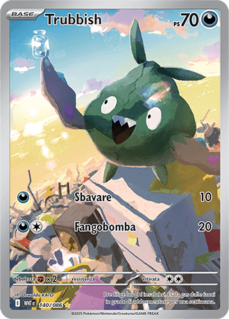 Trubbish Fuoco Bianco carta Pokémon italiana IR