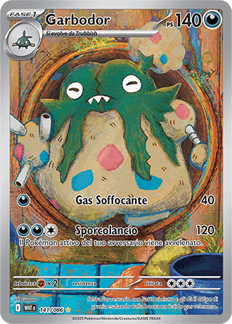 Garbodor Fuoco Bianco carta Pokémon italiana IR
