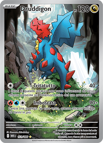 Druddigon Fuoco Bianco carta Pokémon italiana IR