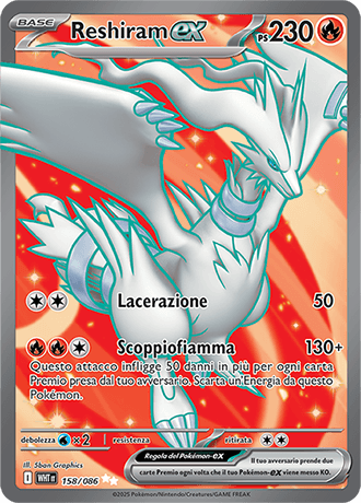 Reshiram ex Fuoco Bianco carta Pokémon italiana UR