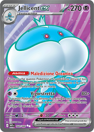 Jellicent ex Fuoco Bianco carta Pokémon italiana UR