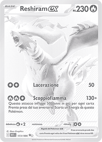 Reshiram ex Fuoco Bianco carta Pokémon italiana BWR