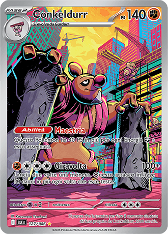 Conkeldurr Luce Nera carta Pokémon italiana IR