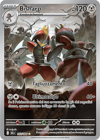 Bisharp Luce Nera carta Pokémon italiana IR