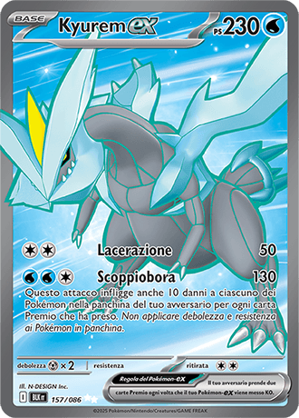 Kyurem ex Luce Nera carta Pokémon italiana UR