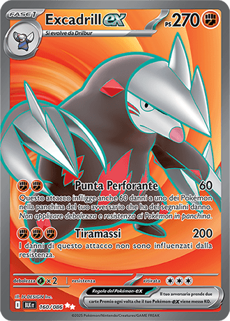 Excadrill ex Luce Nera carta Pokémon italiana UR