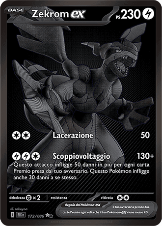 Zekrom ex Luce Nera carta Pokémon italiana BWR