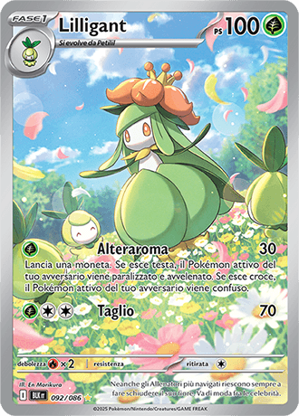 Lilligant Luce Nera carta Pokémon italiana IR