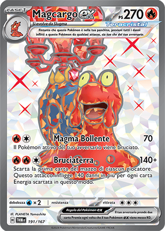 Magcargo ex Crepuscolo Mascherato carta Pokémon italiana UR