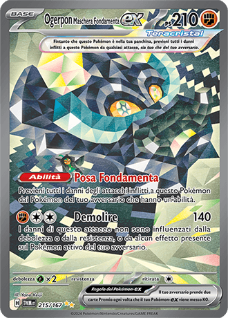 Ogerpon Maschera Fondamenta ex Crepuscolo Mascherato carta Pokémon italiana SIR