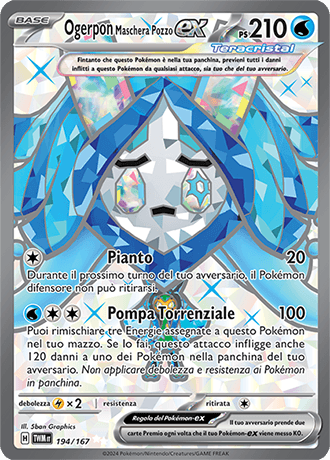 Ogerpon Maschera Pozzo ex Crepuscolo Mascherato carta Pokémon italiana UR