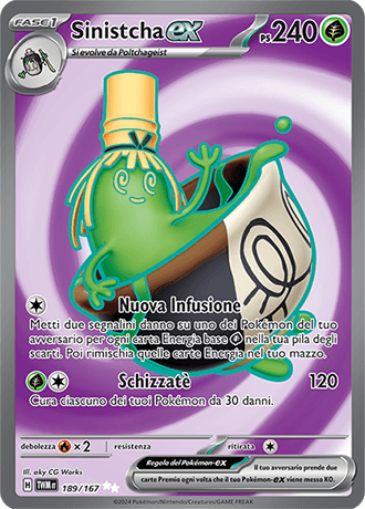 Sinistcha ex Crepuscolo Mascherato carta Pokémon italiana UR