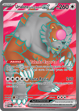 Ursaluna Luna Cremisi ex Crepuscolo Mascherato carta Pokémon italiana UR