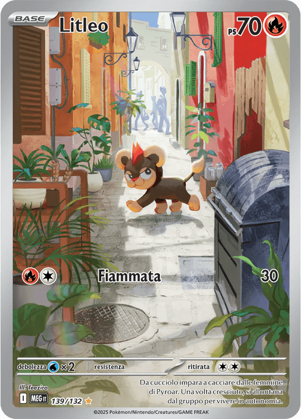 Litleo Mega Evoluzione carta Pokémon italiana IR