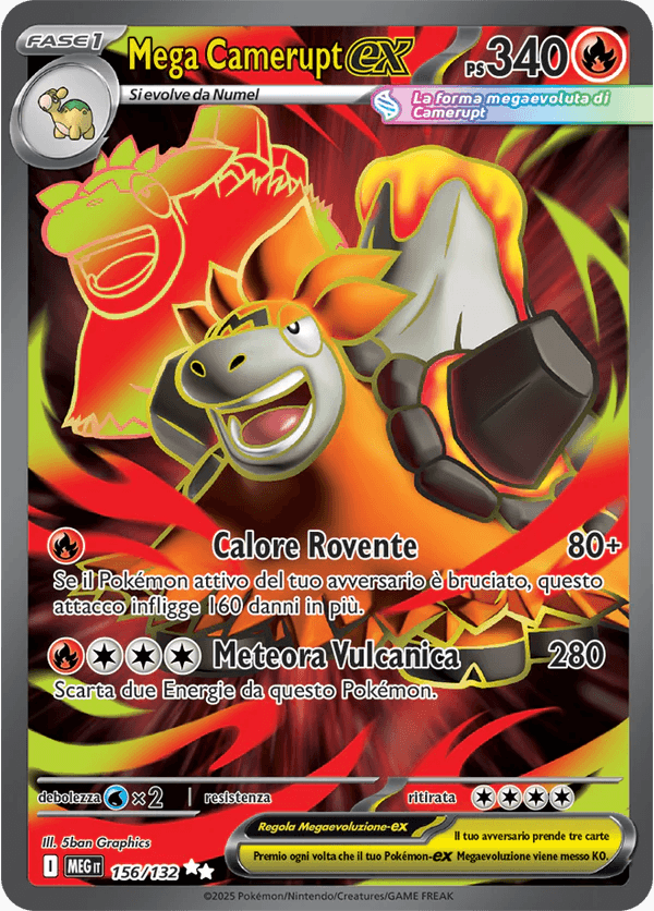 Mega Camerupt ex Mega Evoluzione carta Pokémon italiana UR