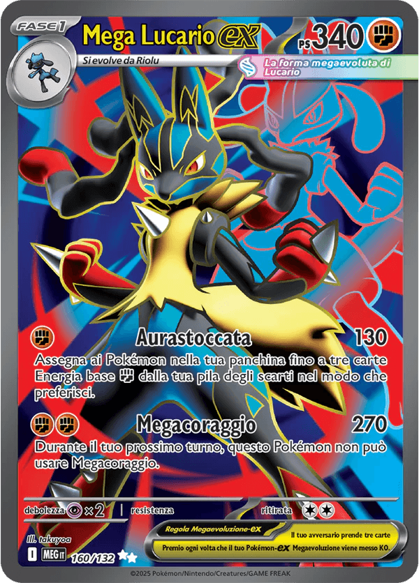 Mega Lucario ex Mega Evoluzione carta Pokémon italiana UR