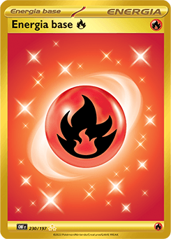 Energia base Fuoco Ossidiana Infuocata carta Pokémon italiana HR