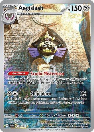 Aegislash Paradosso Temporale carta Pokémon italiana IR
