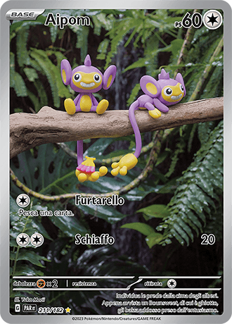 Aipom Paradosso Temporale carta Pokémon italiana IR