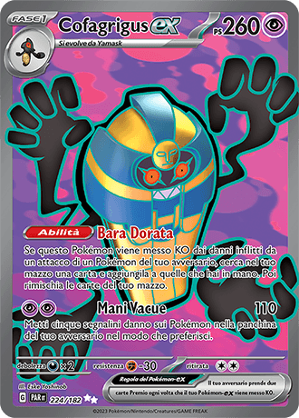 Cofagrigus ex Paradosso Temporale carta Pokémon italiana UR