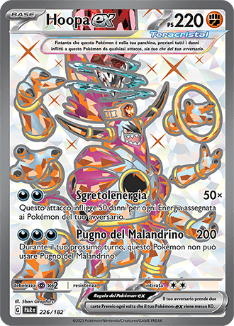 Hoopa ex Paradosso Temporale carta Pokémon italiana UR