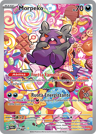 Morpeko Paradosso Temporale carta Pokémon italiana IR