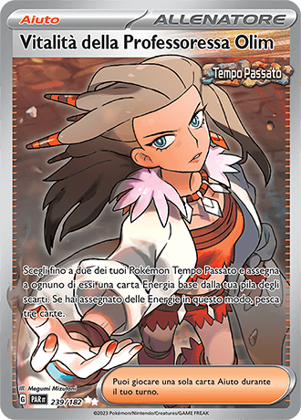 Vitalità della Professoressa Olim Paradosso Temporale carta Pokémon italiana UR