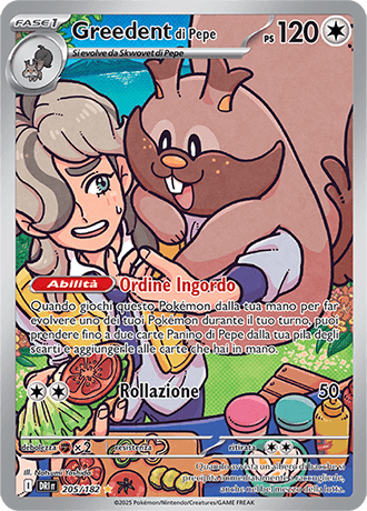 Greedent di Pepe Rivali Predestinati carta Pokémon italiana IR