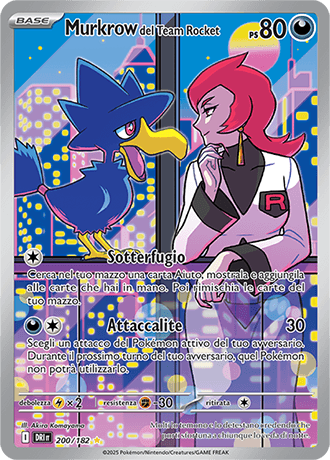 Murkrow del Team Rocket Rivali Predestinati carta Pokémon italiana IR