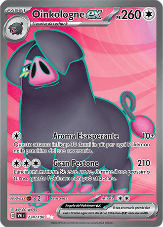 Oinkologne ex Scarlatto e Violetto carta Pokémon italiana UR