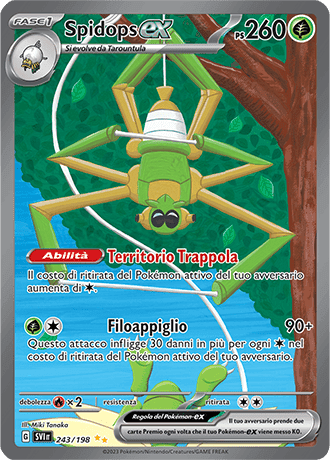 Spidops ex Scarlatto e Violetto carta Pokémon italiana SIR