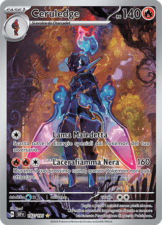 Ceruledge Scintille Folgoranti carta Pokémon italiana IR