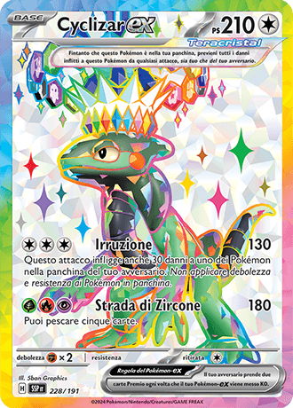 Cyclizar ex Scintille Folgoranti carta Pokémon italiana UR