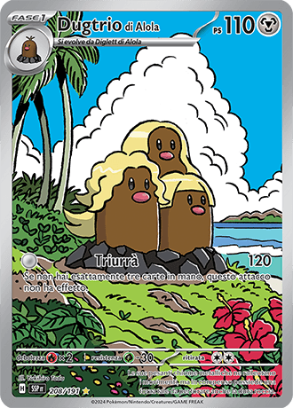 Dugtrio di Alola Scintille Folgoranti carta Pokémon italiana IR