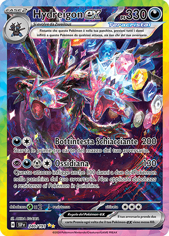 Hydreigon ex Scintille Folgoranti carta Pokémon italiana SIR