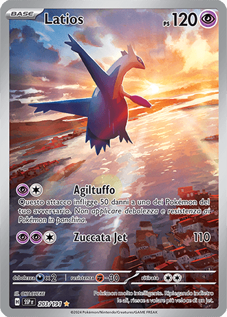 Latios Scintille Folgoranti carta Pokémon italiana IR