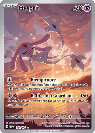 Mesprit Scintille Folgoranti carta Pokémon italiana IR