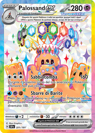 Palossand ex Scintille Folgoranti carta Pokémon italiana UR