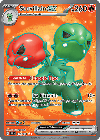 Scovillain ex Scintille Folgoranti carta Pokémon italiana UR