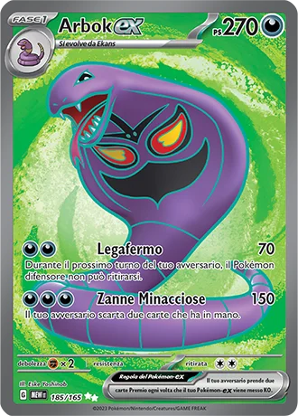 Arbok ex 151 carta Pokémon italiana