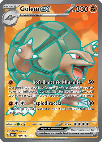 Golem ex 151 carta Pokémon italiana UR