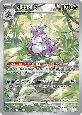 Nidoking 151 carta Pokémon italiana IR