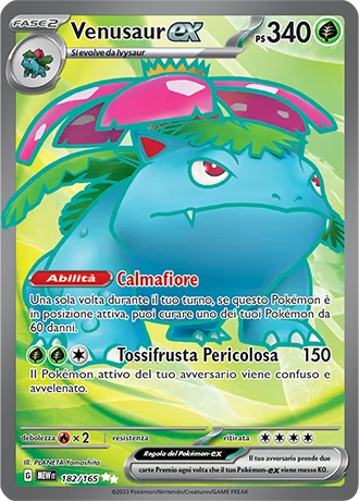 Venusaur ex 151 carta Pokémon italiana UR