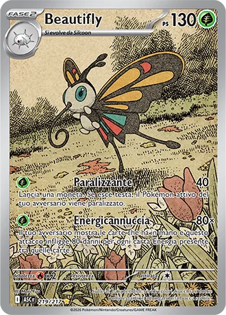 Beautifly Ascesa Eroica carta Pokémon italiana IR