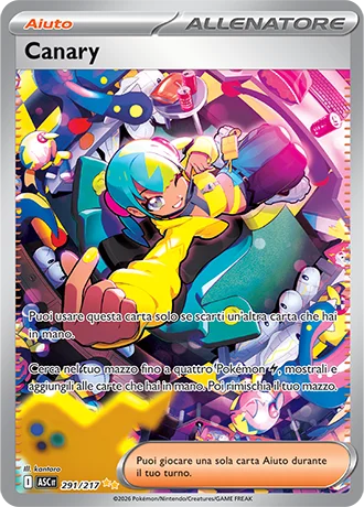 Canary Ascesa Eroica carta Pokémon italiana SIR