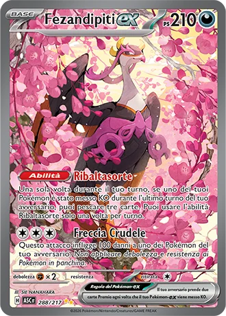 Fezandipiti ex Ascesa Eroica carta Pokémon italiana SIR