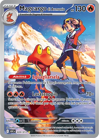 Magcargo di Armonio Ascesa Eroica carta Pokémon italiana IR