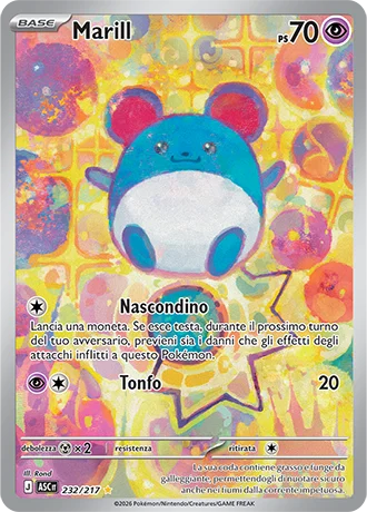 Marill Ascesa Eroica carta Pokémon italiana IR