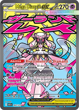 Mega Diancie ex Ascesa Eroica carta Pokémon italiana MAR