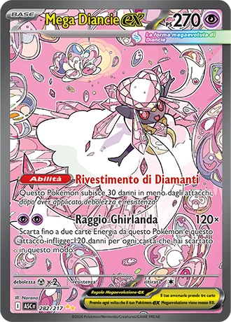 Mega Diancie ex Ascesa Eroica carta Pokémon italiana SIR